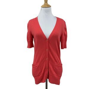 Lilly Pulitzer Cardigan Womens XS Extra Small Watermelon Silk Blend Mid Sleeve